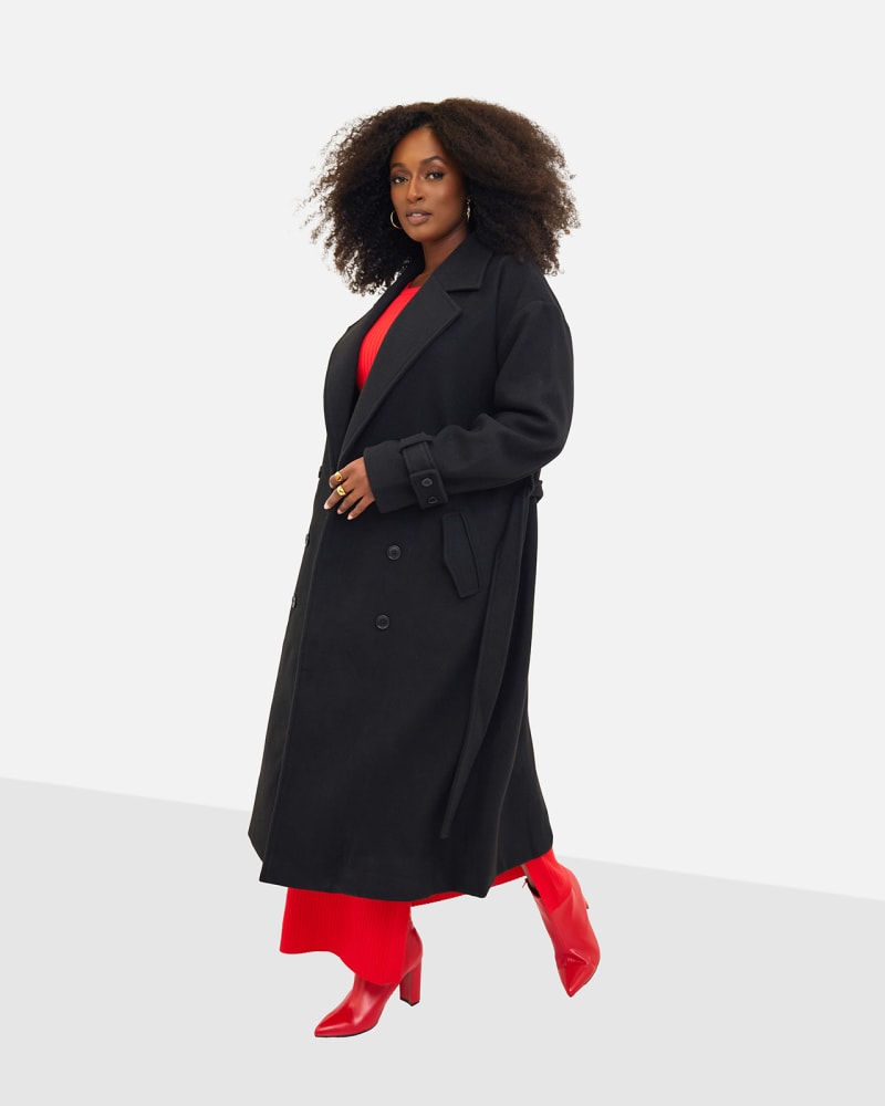 Hazel Structured Belted Coat Black Black